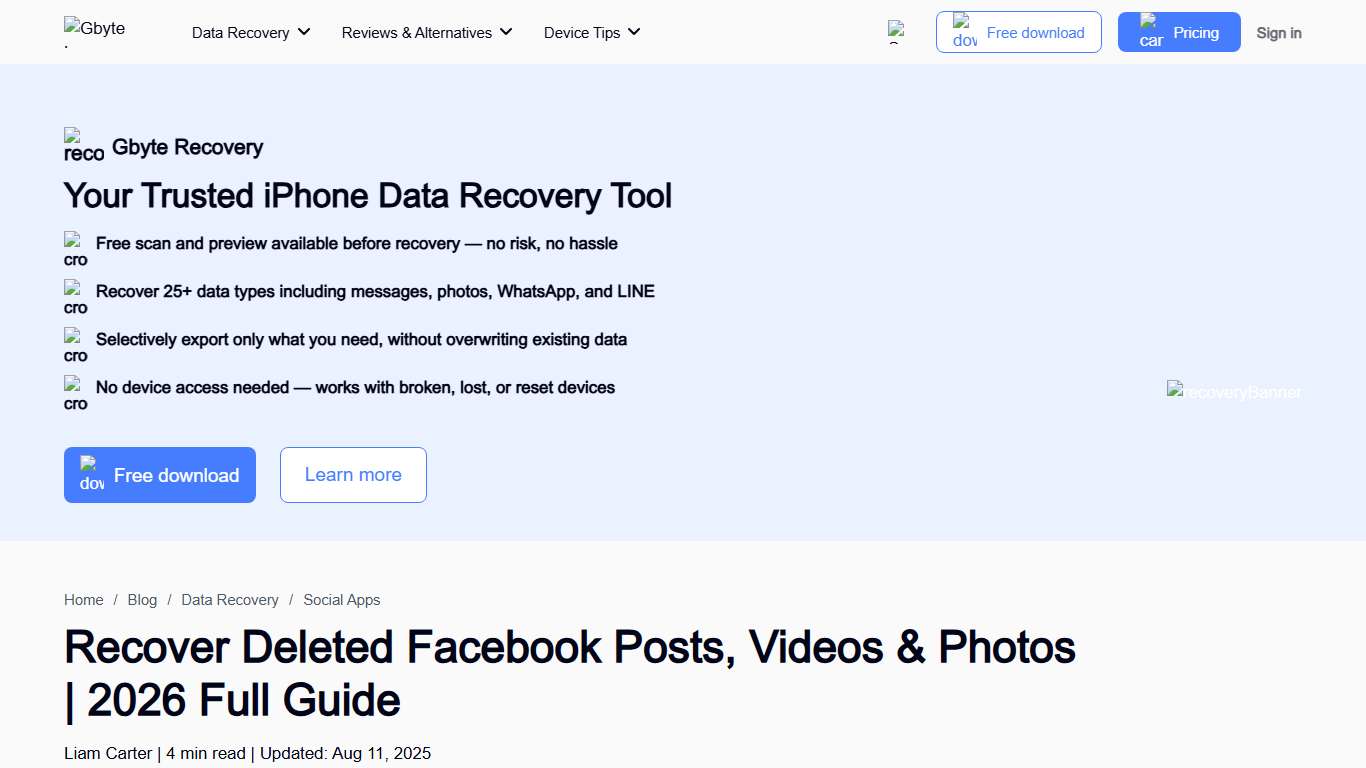 Recover Deleted Facebook Posts, Videos & Photos 2026 Guide